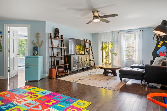6 Ocean View Dr, Biddeford, ME 04005 - living area featuring ceiling fan and wood finished floors