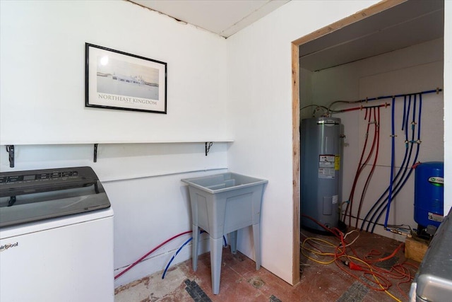 3 Salt Pond Rd, Friendship, ME 04547 - laundry room with washer / clothes dryer and electric water heater