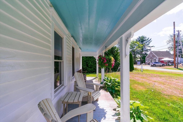 3 Salt Pond Rd, Friendship, ME 04547 - covered porch featuring a yard