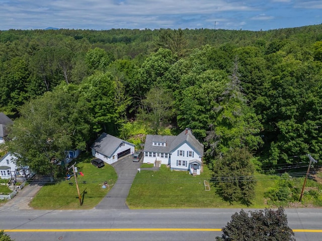 210 Middle St, Farmington, ME 04938 - aerial view of property and surrounding area featuring a forest