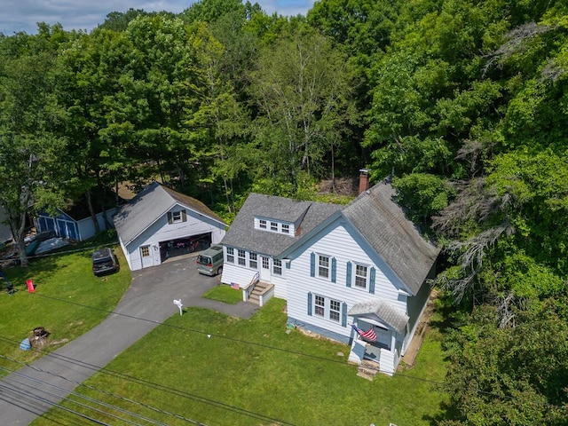 210 Middle St, Farmington, ME 04938 - view from above of property featuring a forest