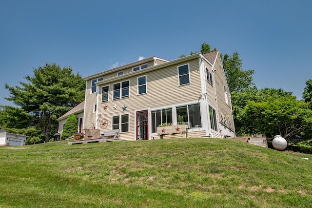 3 Pondview Dr, Lewiston, ME 04240 - back of property with a lawn