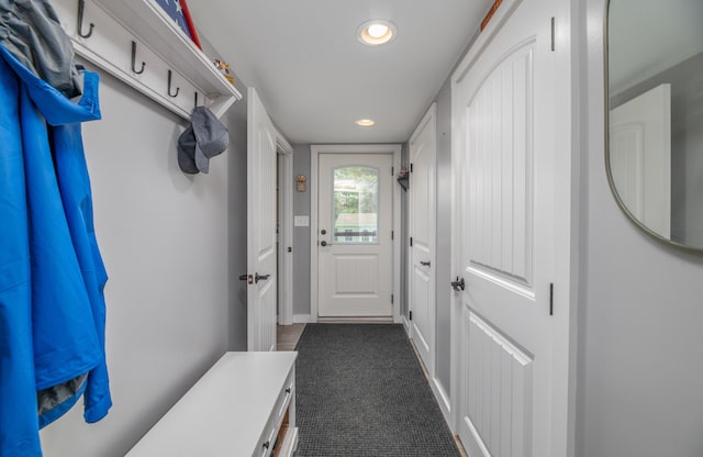 3 Pondview Dr, Lewiston, ME 04240 - entryway featuring recessed lighting and dark carpet