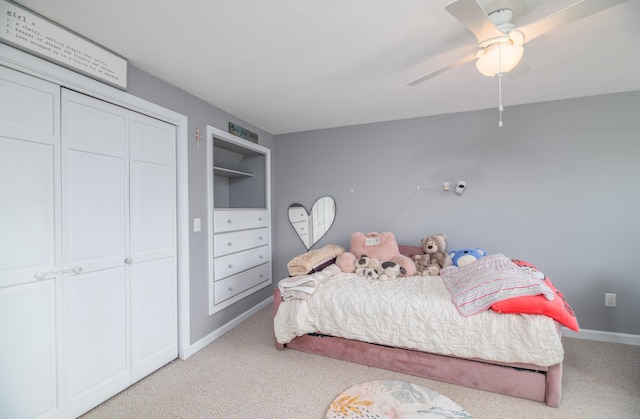 3 Pondview Dr, Lewiston, ME 04240 - bedroom featuring carpet flooring, ceiling fan, and a closet