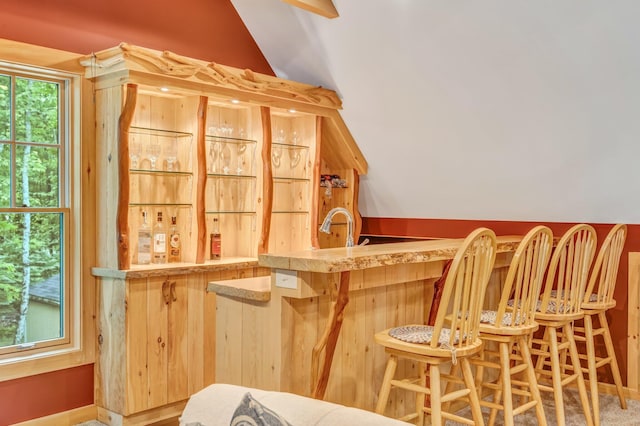 37 Parkhill Point Rd, Belgrade, ME 04917 - indoor bar featuring vaulted ceiling and healthy amount of natural light