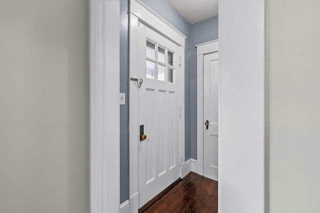 25 Foch St, Lewiston, ME 04240 - hallway featuring dark wood-style flooring