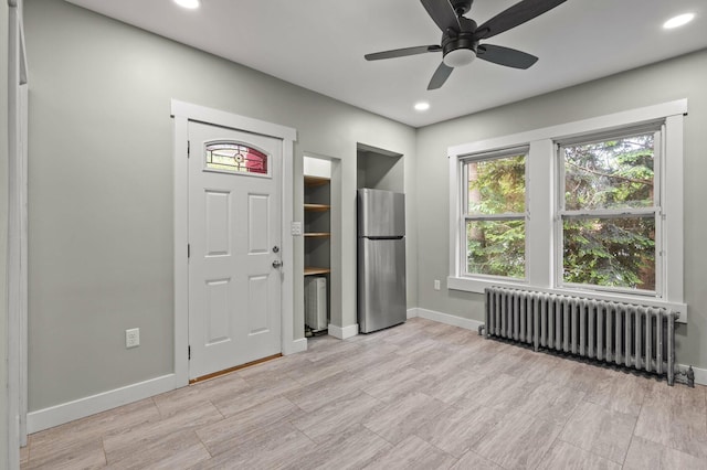 25 Foch St, Lewiston, ME 04240 - entryway featuring radiator, recessed lighting, and a ceiling fan