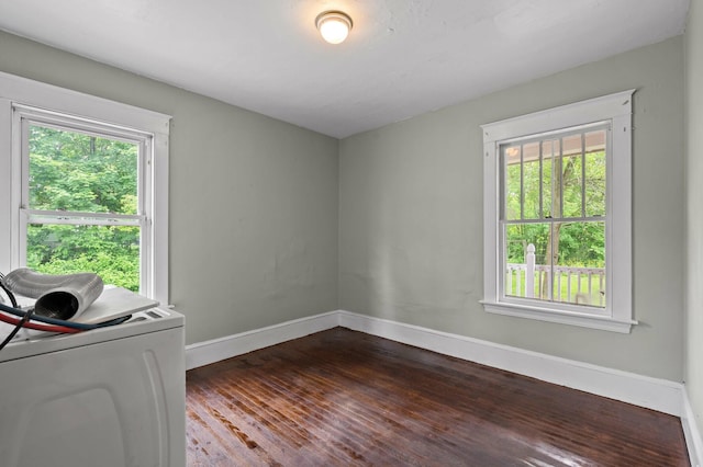 25 Foch St, Lewiston, ME 04240 - unfurnished office featuring dark wood-style flooring and washer / dryer