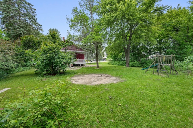 25 Foch St, Lewiston, ME 04240 - view of grassy yard with a playground