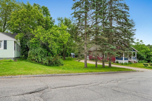 25 Foch St, Lewiston, ME 04240 - view of property hidden behind natural elements featuring a front yard