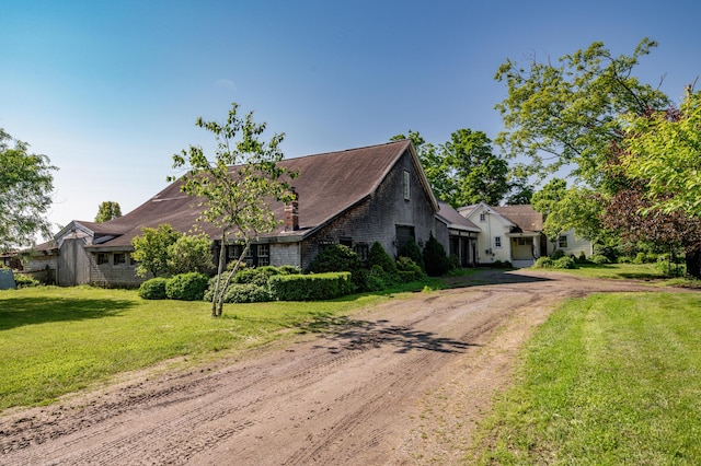 1785 Alna Rd, Alna, ME 04535 - view of front of property with dirt driveway and a front yard