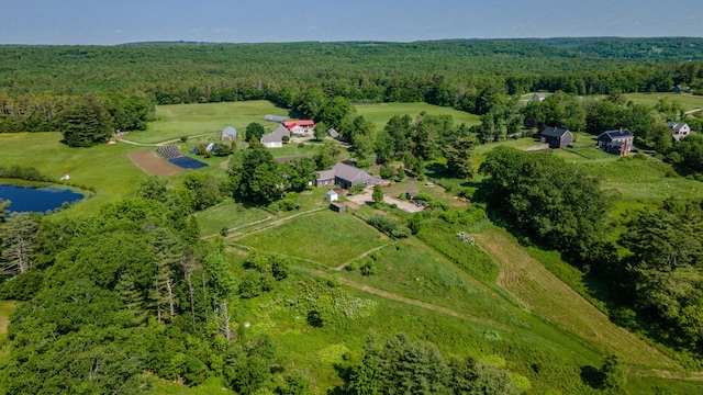 1785 Alna Rd, Alna, ME 04535 - aerial overview of property's location featuring a heavily wooded area and a large body of water