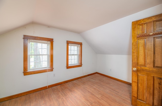 1785 Alna Rd, Alna, ME 04535 - additional living space featuring vaulted ceiling and light wood-type flooring