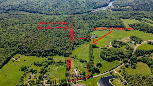 1785 Alna Rd, Alna, ME 04535 - aerial view of property's location featuring a forest and property boundaries highlighted