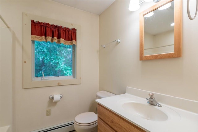 404 Lower Round Pond Rd, Bristol, ME 04539 - bathroom featuring vanity and a baseboard heating unit