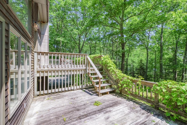 619 Shore Rd, Northport, ME 04849 - wooden terrace featuring stairway