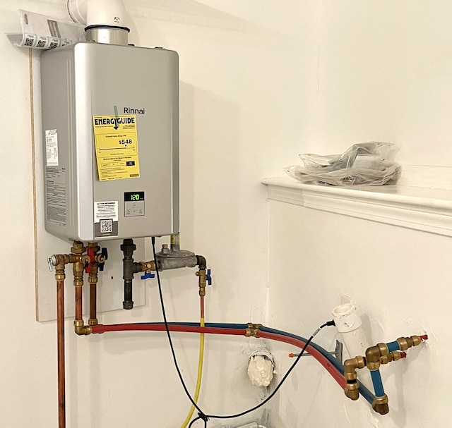 32 Low Hill Ln, Fletchers Landing Twp, ME 04605 - utilities with water heater