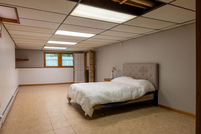 3350 Middle Rd, Sidney, ME 04330 - bedroom with a baseboard radiator and a drop ceiling