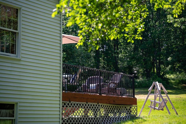 3350 Middle Rd, Sidney, ME 04330 - deck featuring a yard