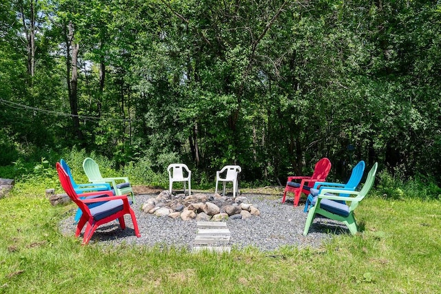 3350 Middle Rd, Sidney, ME 04330 - view of yard with a fire pit