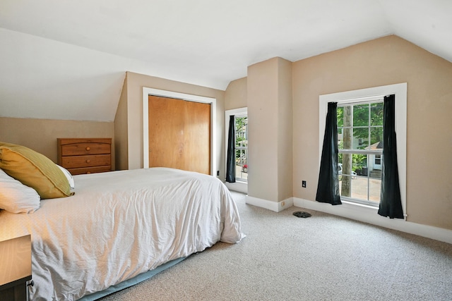 14 Maple St, Lisbon, ME 04252 - carpeted bedroom with vaulted ceiling and a closet