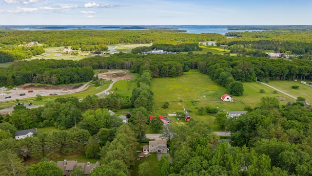 526 E Main St, Yarmouth, ME 04096 - drone / aerial view of a forest and a nearby body of water