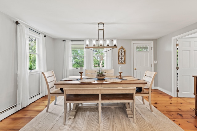 526 E Main St, Yarmouth, ME 04096 - dining area featuring light wood-style flooring and a baseboard radiator