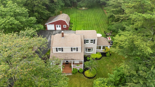 526 E Main St, Yarmouth, ME 04096 - view from above of property with a forest