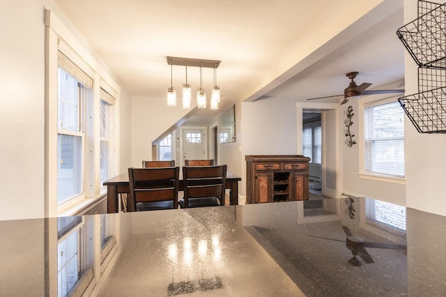 272 Center St, Bangor, ME 04401 - dining room with a ceiling fan and baseboard heating