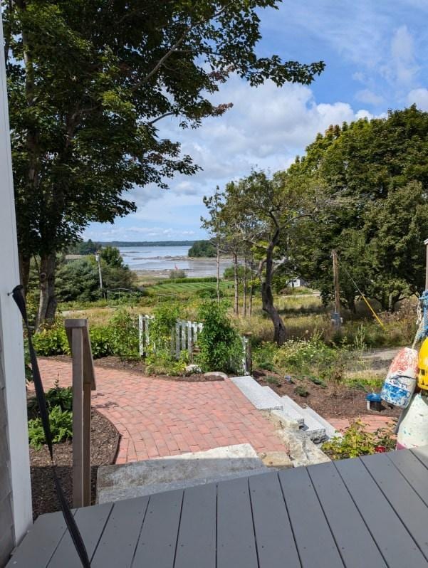 701 Wallston Rd, Saint George, ME 04860 - view of patio featuring a deck with water view