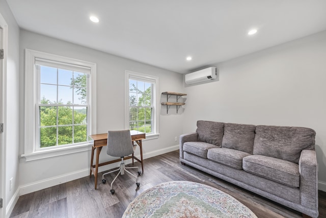 701 Wallston Rd, Saint George, ME 04860 - office space with a wall mounted air conditioner, wood finished floors, and recessed lighting