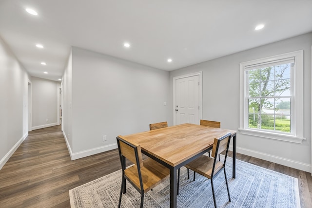 701 Wallston Rd, Saint George, ME 04860 - dining area with dark wood-style floors and recessed lighting