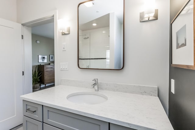 156 Sheridan St Unit 2A, Portland, ME 04101 - bathroom with vanity and a shower