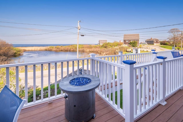 204 Nubble Rd, York, ME 03909 - wooden deck featuring a water view