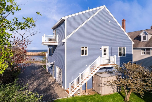 204 Nubble Rd, York, ME 03909 - back of property featuring a balcony and a water view