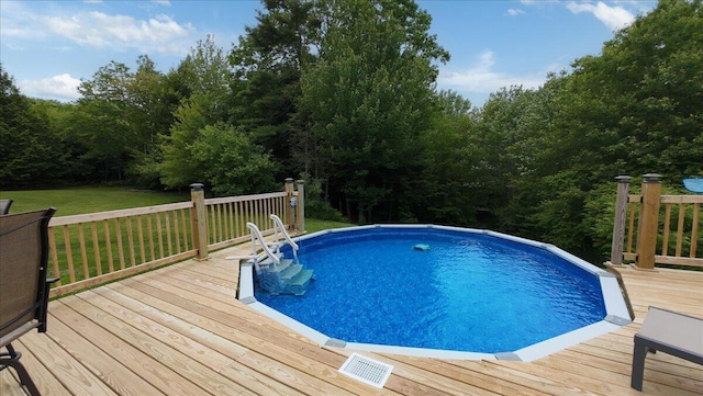 189 Old Chadbourne Rd, Lewiston, ME 04240 - outdoor pool with a wooden deck and a yard