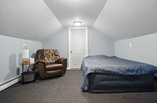 189 Old Chadbourne Rd, Lewiston, ME 04240 - carpeted bedroom with lofted ceiling and baseboard heating
