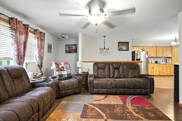 189 Old Chadbourne Rd, Lewiston, ME 04240 - living area with ceiling fan and light wood-type flooring