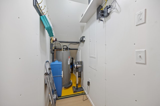 1719 Dixmont Rd, Etna, ME 04434 - garage featuring water heater
