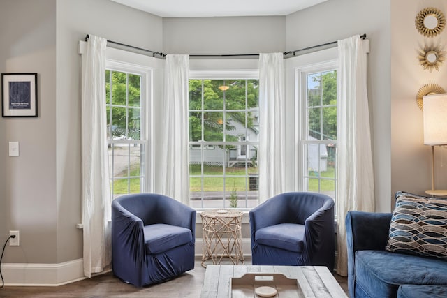 25 Searles St, Livermore Falls, ME 04254 - living area featuring plenty of natural light and wood finished floors