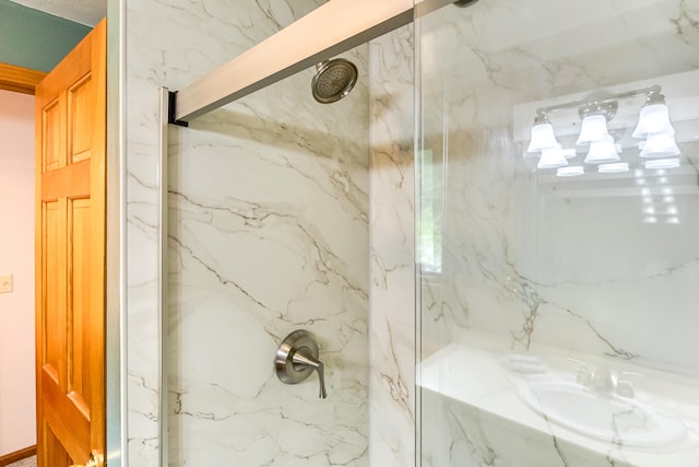 14 Old County Rd, South Berwick, ME 03908 - bathroom featuring a marble finish shower and a sink