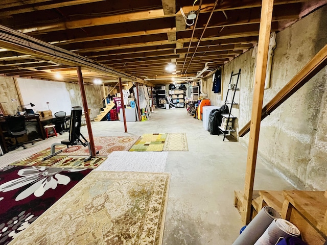 66 Stoney Acres Rd, Pittston, ME 04345 - unfinished below grade area featuring stairway