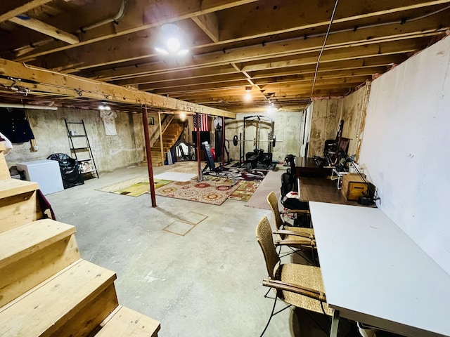 66 Stoney Acres Rd, Pittston, ME 04345 - unfinished below grade area featuring stairway