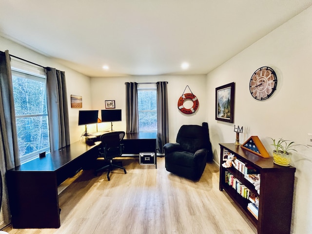 66 Stoney Acres Rd, Pittston, ME 04345 - office featuring wood finished floors, healthy amount of natural light, and recessed lighting