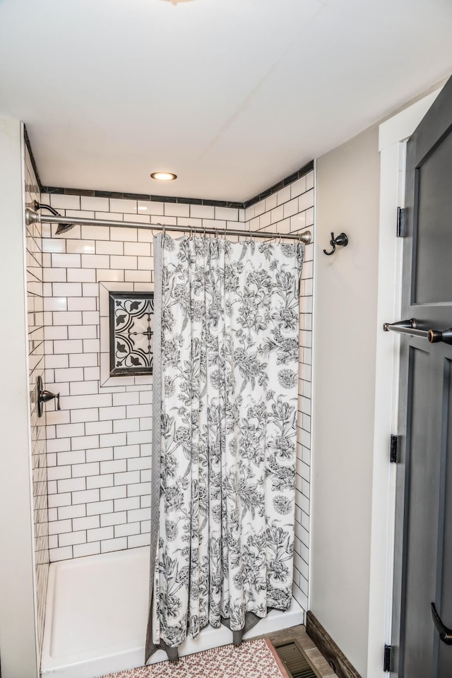 17 Green St, Dover-Foxcroft, ME 04426 - bathroom with a stall shower and recessed lighting