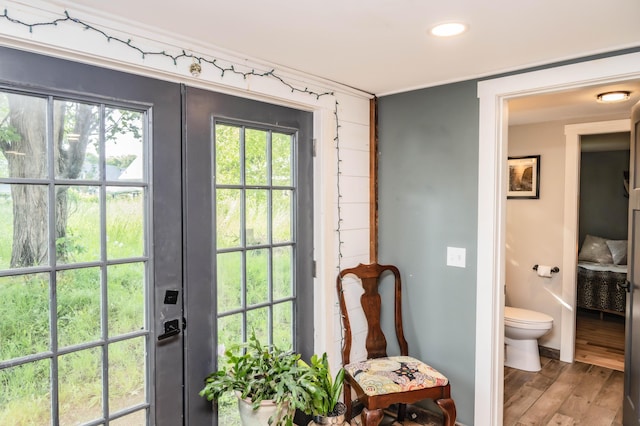 17 Green St, Dover-Foxcroft, ME 04426 - entryway with wood finished floors and recessed lighting