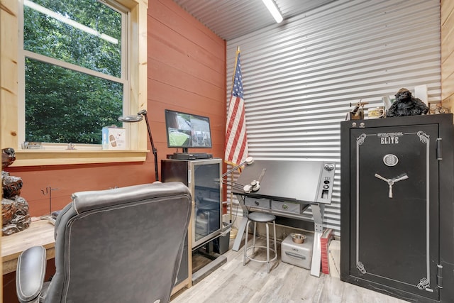 16 Keystone Spring Rd, Poland, ME 04274 - office featuring wood finished floors and wood walls