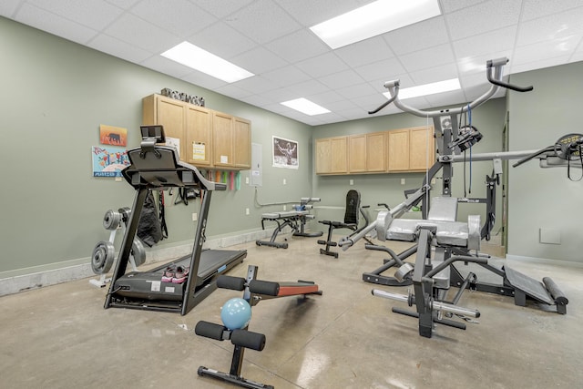 16 Keystone Spring Rd, Poland, ME 04274 - workout area with a drop ceiling