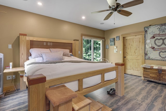 16 Keystone Spring Rd, Poland, ME 04274 - bedroom with wood finished floors, recessed lighting, and ceiling fan