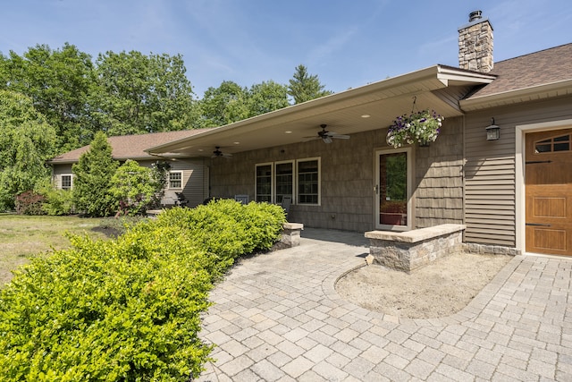16 Keystone Spring Rd, Poland, ME 04274 - view of patio / terrace with a ceiling fan